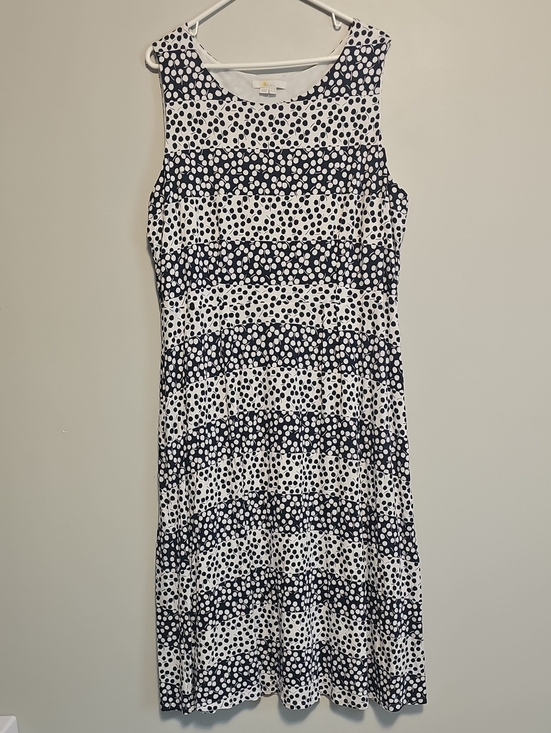 Boden Dresses & Skirts - Boden Navy and White Polka-flowers Stripe Midi Dress Sleeveless